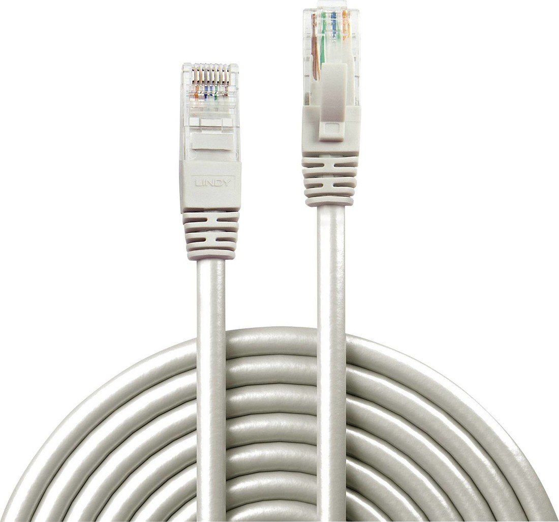 LINDY 48005 RJ45 síťové kabely, propojovací kabely CAT 6 U/UTP 5.00 m šedá s ochranou 1 ks