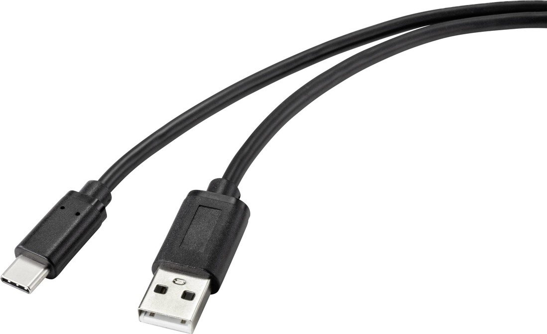 Renkforce USB kabel USB 2.0 USB-C ® zástrčka, USB-A zástrčka 1.00 m černá s antimikrobiálním povrchem RF-4699378