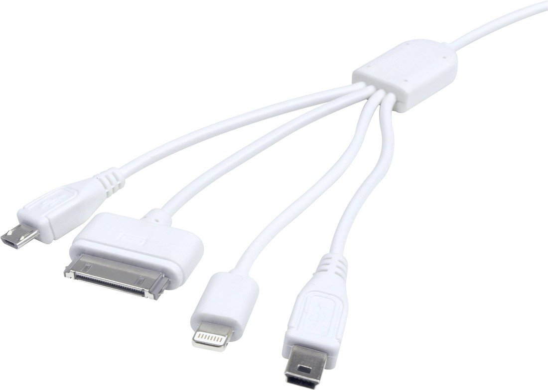 Eufab Nabíjecí kabel USB  USB-A zástrčka, Apple Lightning konektor, Apple 30pol. zástrčka, USB Micro-B zástrčka, USB Mini-B zástrčka 0.37 m   16494
