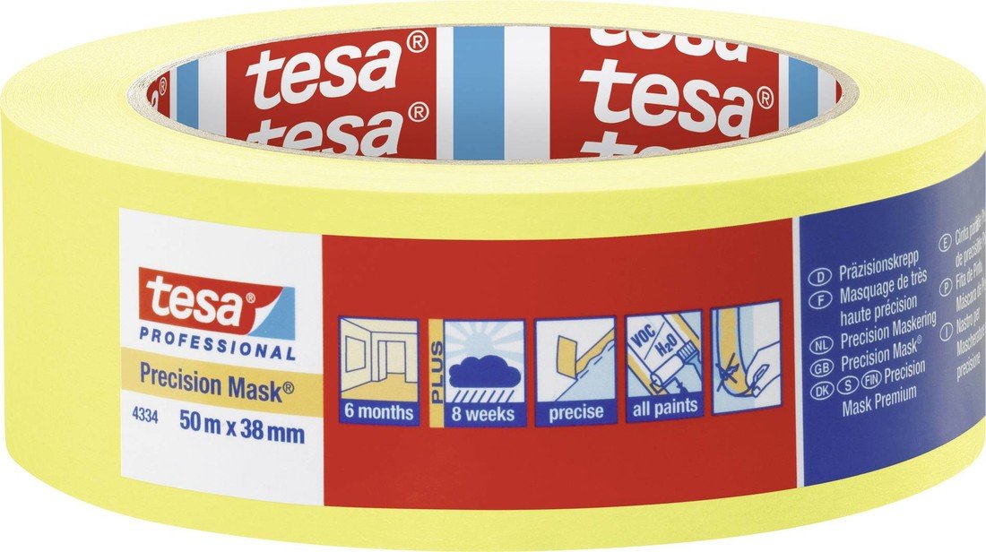 tesa PRECISION 04334-00003-00 krepová lepicí páska Precizní krep® žlutá (d x š) 50 m x 38 mm 1 ks