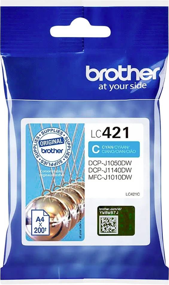 Brother Inkoustová kazeta LC421C originál Single azurová LC421C