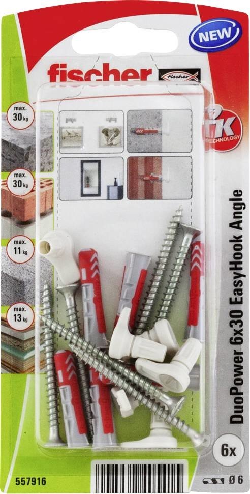 Fischer DuoPower 6x30 EasyHook Angle K (6) souprava hmoždinek   557916 1 sada