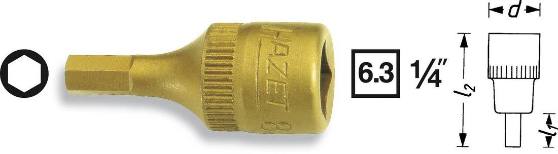 Hazet  8501-2.5 inbus nástrčný klíč  2.5 mm     1/4