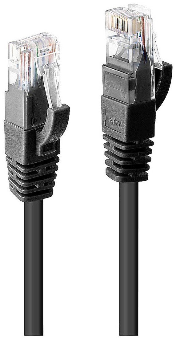 LINDY 48082 RJ45 síťové kabely, propojovací kabely CAT 6 U/UTP 10.00 m černá  1 ks