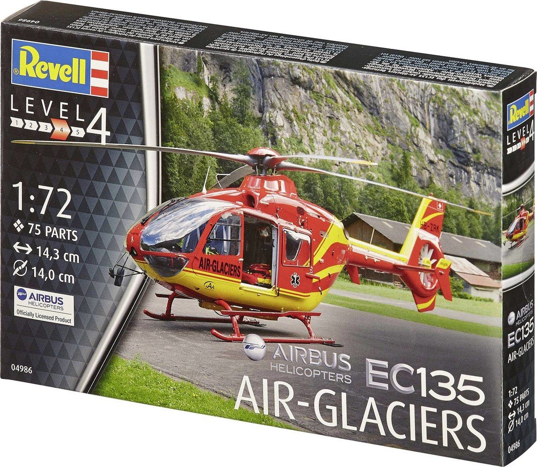 Revell 04986 Airbus EC-135 Air-Glaciers model vrtulníku, stavebnice 1:72