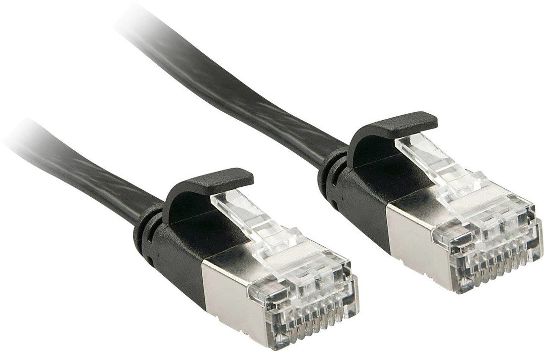 LINDY 47484 RJ45 síťové kabely, propojovací kabely CAT 6A U/FTP 5.00 m černá s ochranou 1 ks