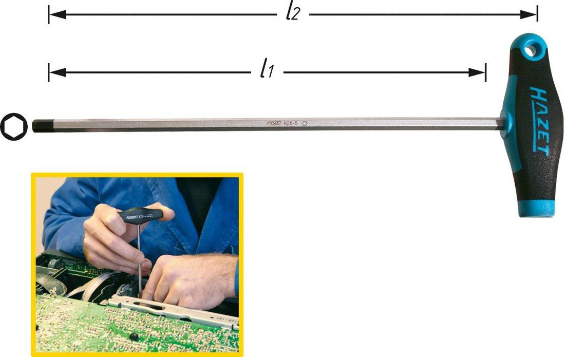Hazet  dílna  inbusový šroubovák Velikost klíče: 3 mm  Délka dříku: 150 mm