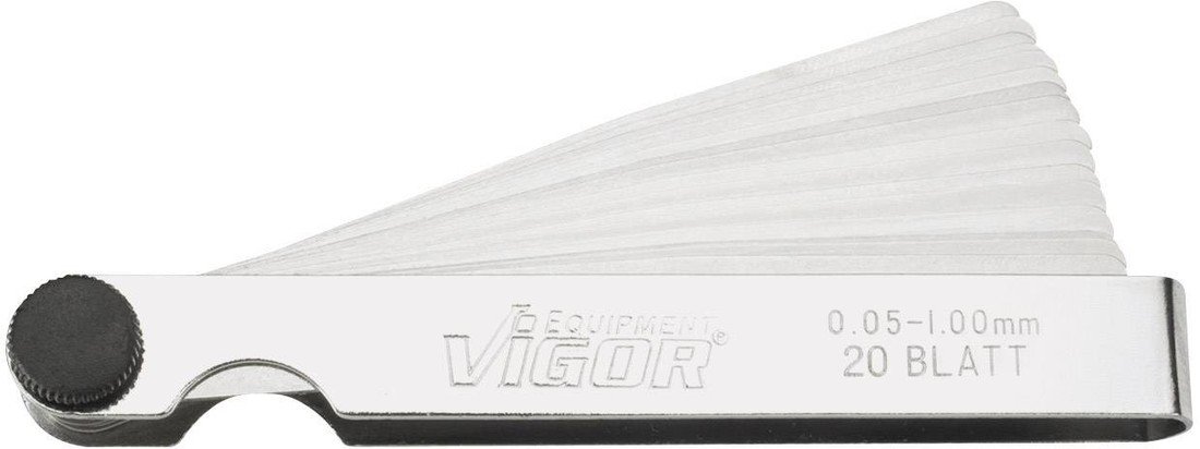 Vigor  V1714 spárová měrka   0.05 - 1 mm Počet čepelí: 20 DIN 2275