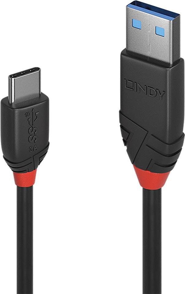 LINDY USB kabel USB 3.2 Gen1 (USB 3.0 / USB 3.1 Gen1) USB-C ® zástrčka, USB-A zástrčka 0.50 m černá  36915