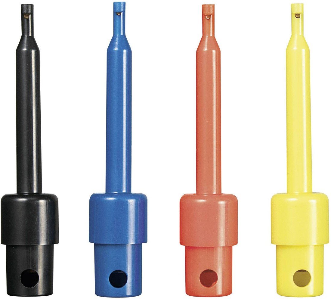 VOLTCRAFT  sada zkušebních hrotů, pájené, CAT I, černá, červená, modrá, žlutá