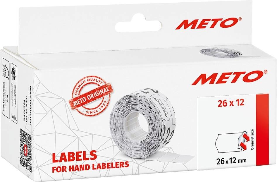 METO cenovky 9506162 přemístitelné Šířka etikety: 26 mm Výška štítku: 12 mm bílá 1 ks