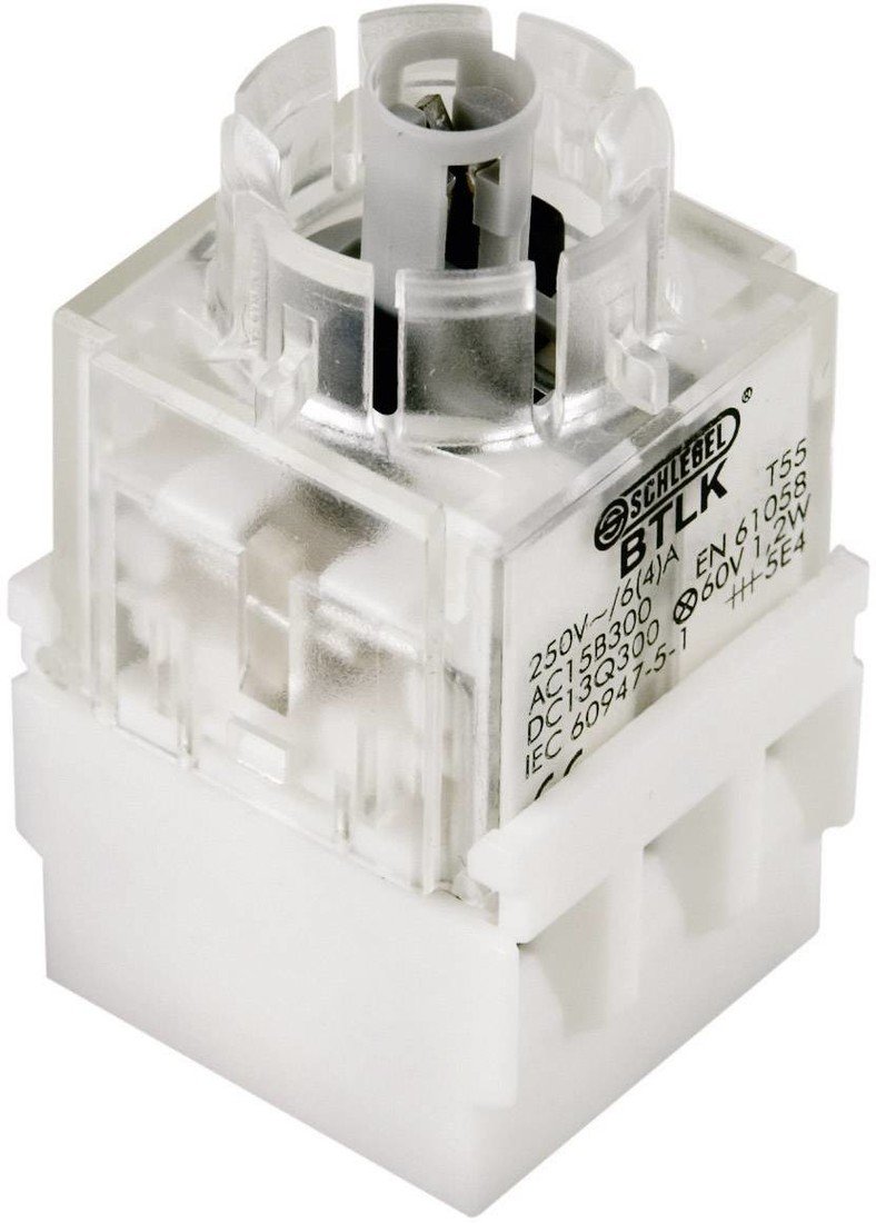 Schlegel BTL5K spínací kontaktní prvek s objímkou lampičky 1 rozpínací kontakt, 1 spínací kontakt  bez aretace 250 V 1 ks