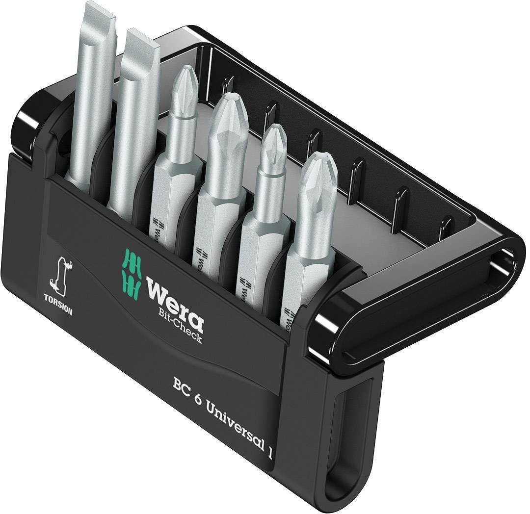 Wera Mini-Check, 50 mm 05056474001 sada bitů 6dílná plochý, křížový PH, křížový PZ