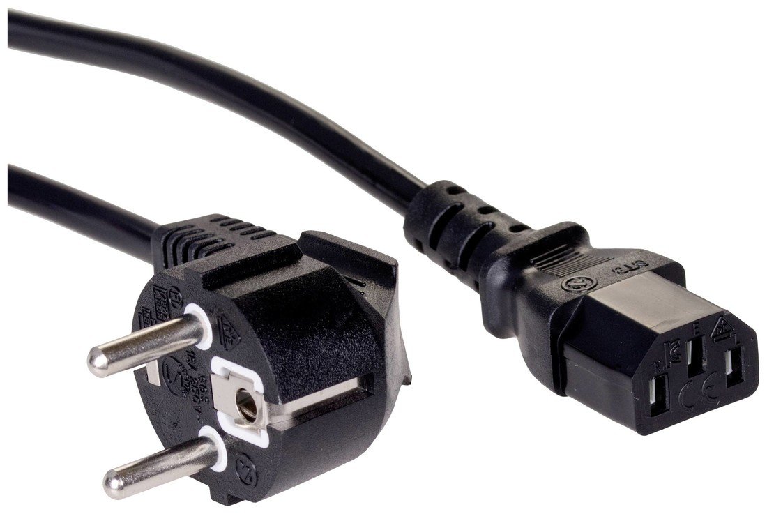 Akyga napájecí kabelový adaptér [1x zástrčka s ochranným kontaktem - 1x IEC C13 zásuvka 10 A] 3.00 m černá