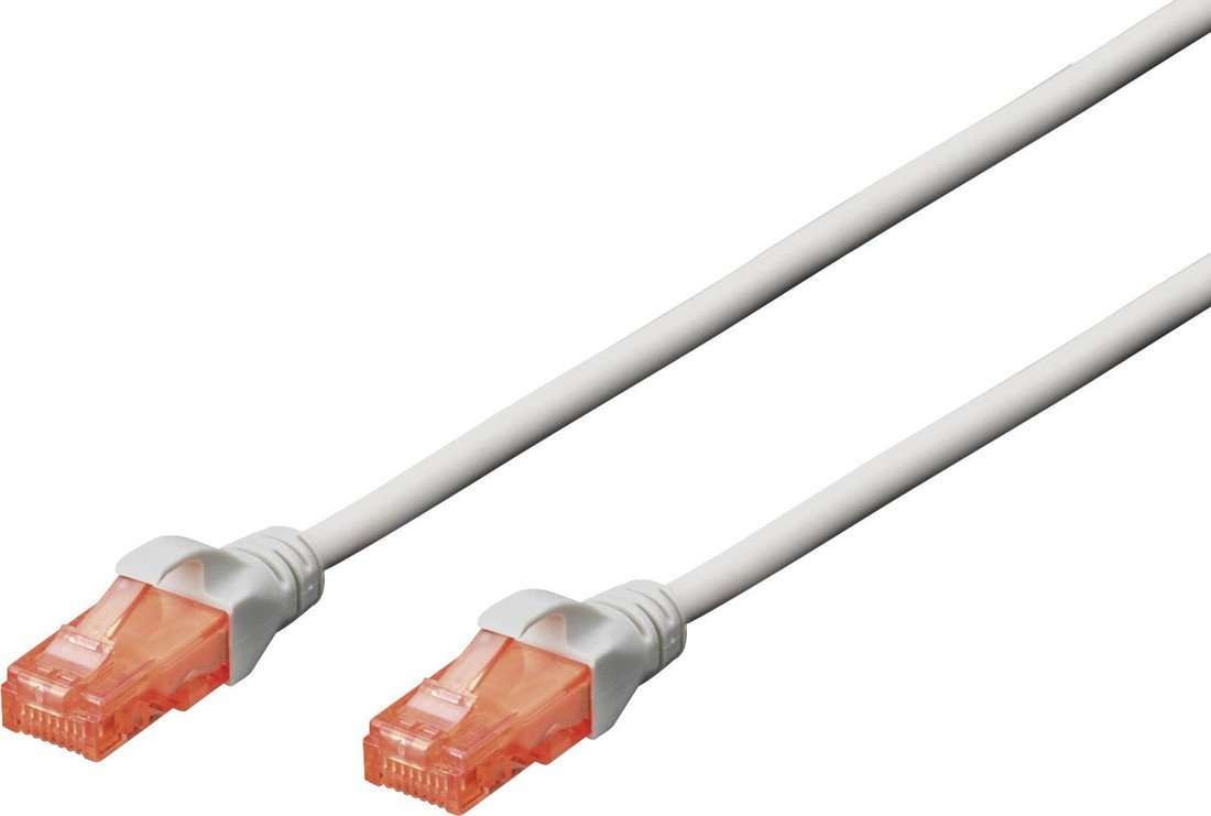 Digitus DK-1617-100 RJ45 síťové kabely, propojovací kabely CAT 6 U/UTP 10.00 m šedá s ochranou 1 ks