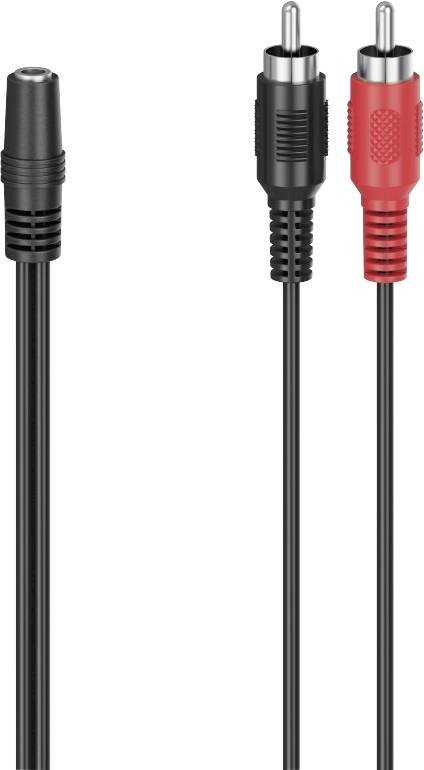 Hama 00205186  cinch / jack audio adaptér [1x jack zásuvka 3,5 mm - 2x cinch zástrčka] černá