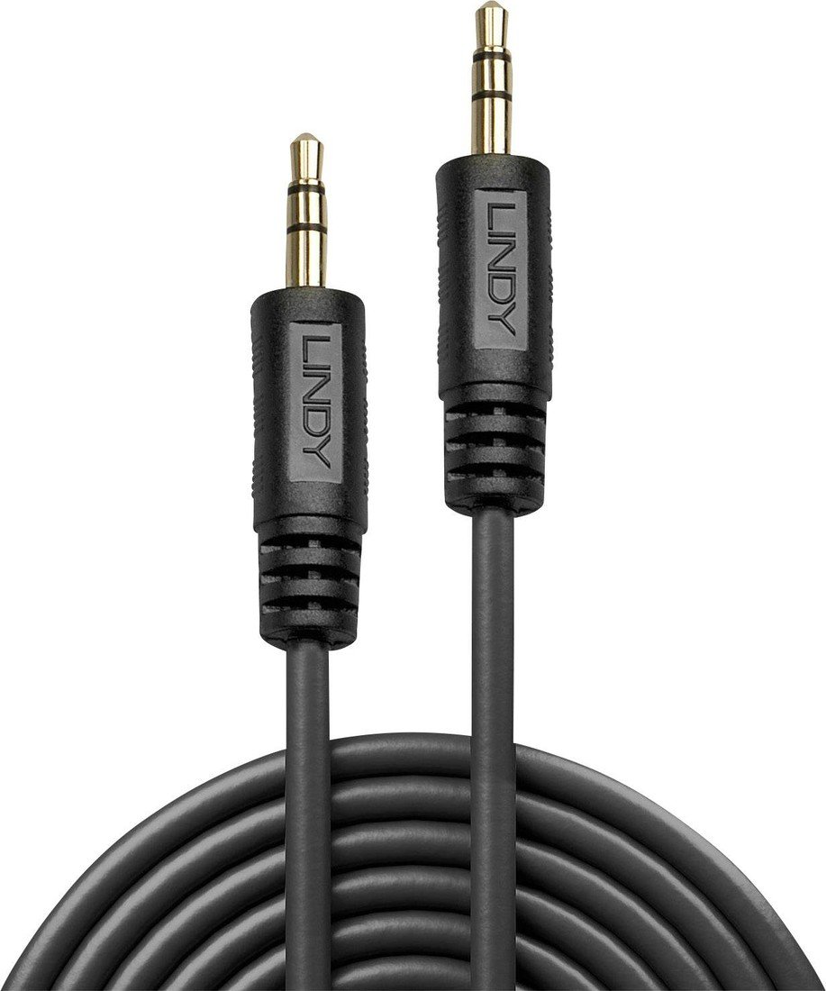 LINDY 35641 jack audio kabel [1x jack zástrčka 3,5 mm - 1x jack zástrčka 3,5 mm] 1.00 m černá