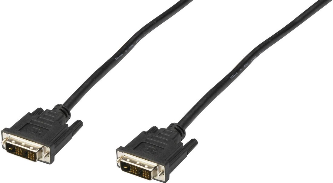 Digitus DVI kabel DVI-D 18  plus  1 pól Zástrčka, DVI-D 18  plus  1 pól Zástrčka 3.00 m černá AK-320100-030-S lze šroubovat, s feritovým jádrem DVI kabel