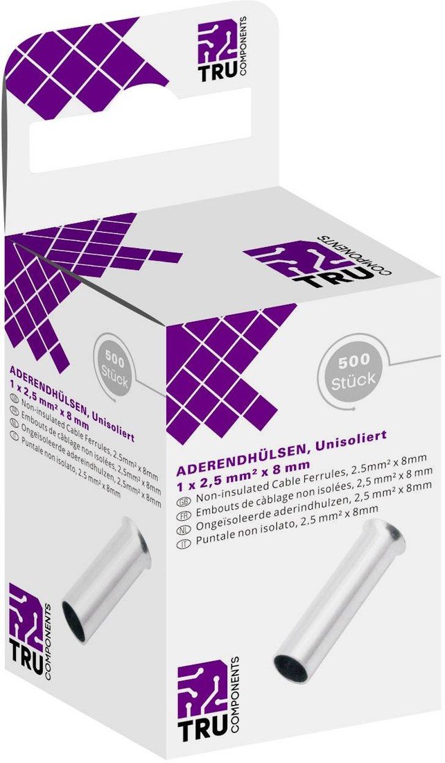 TRU COMPONENTS T1904C086 dutinka 2.50 mm² bez izolace stříbrná 500 ks