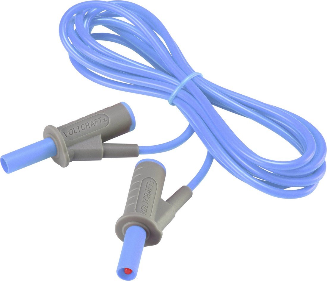 Velmi ohebné bezpečnostní měřicí kabely [lamelová zástrčka 4 mm - lamelová zástrčka 4 mm] 2.00 m;modrá;MSB-501 10 A