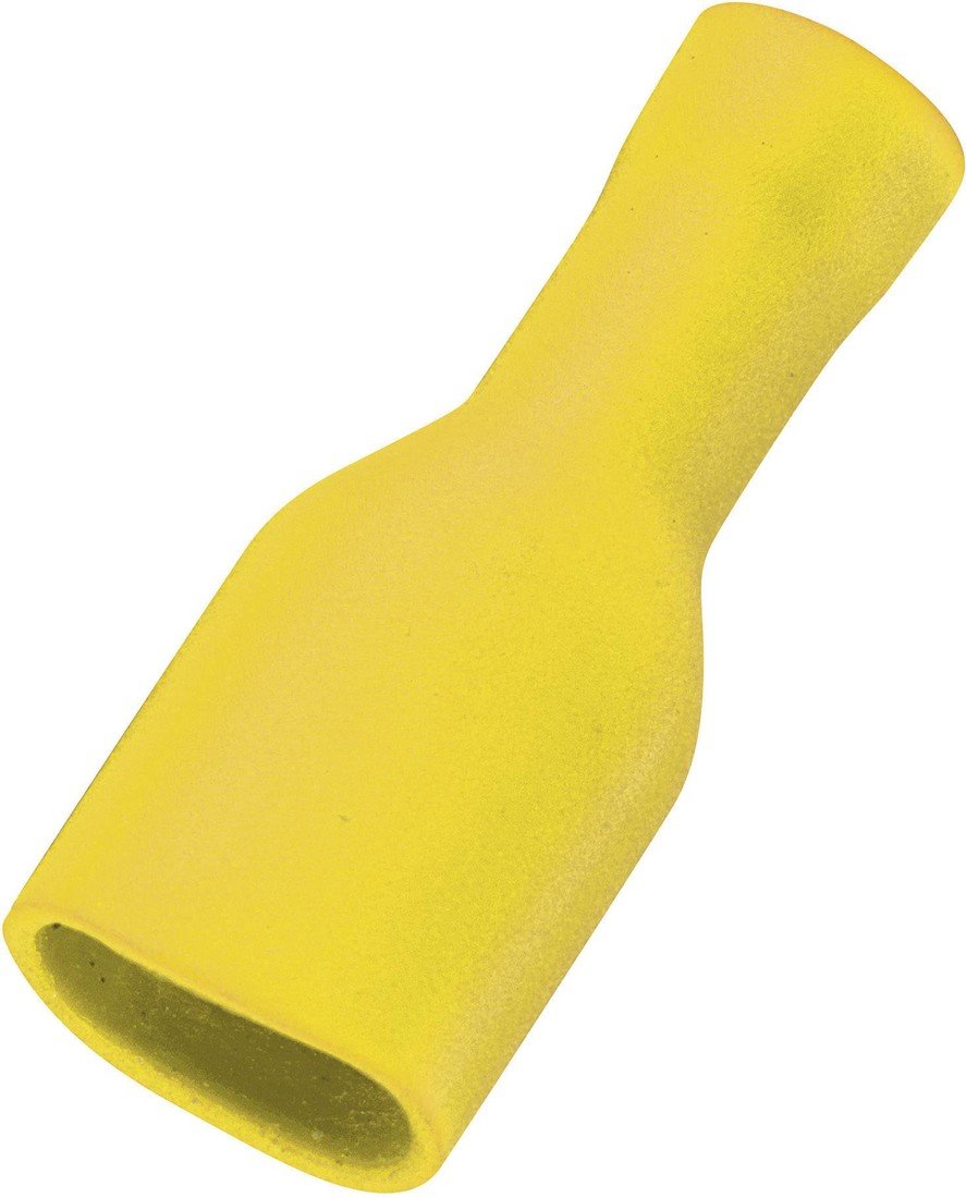 TRU COMPONENTS 1572130 faston zásuvka Šířka zástrčky: 6.4 mm Tloušťka konektoru: 0.8 mm 180 ° plná izolace žlutá 50 ks