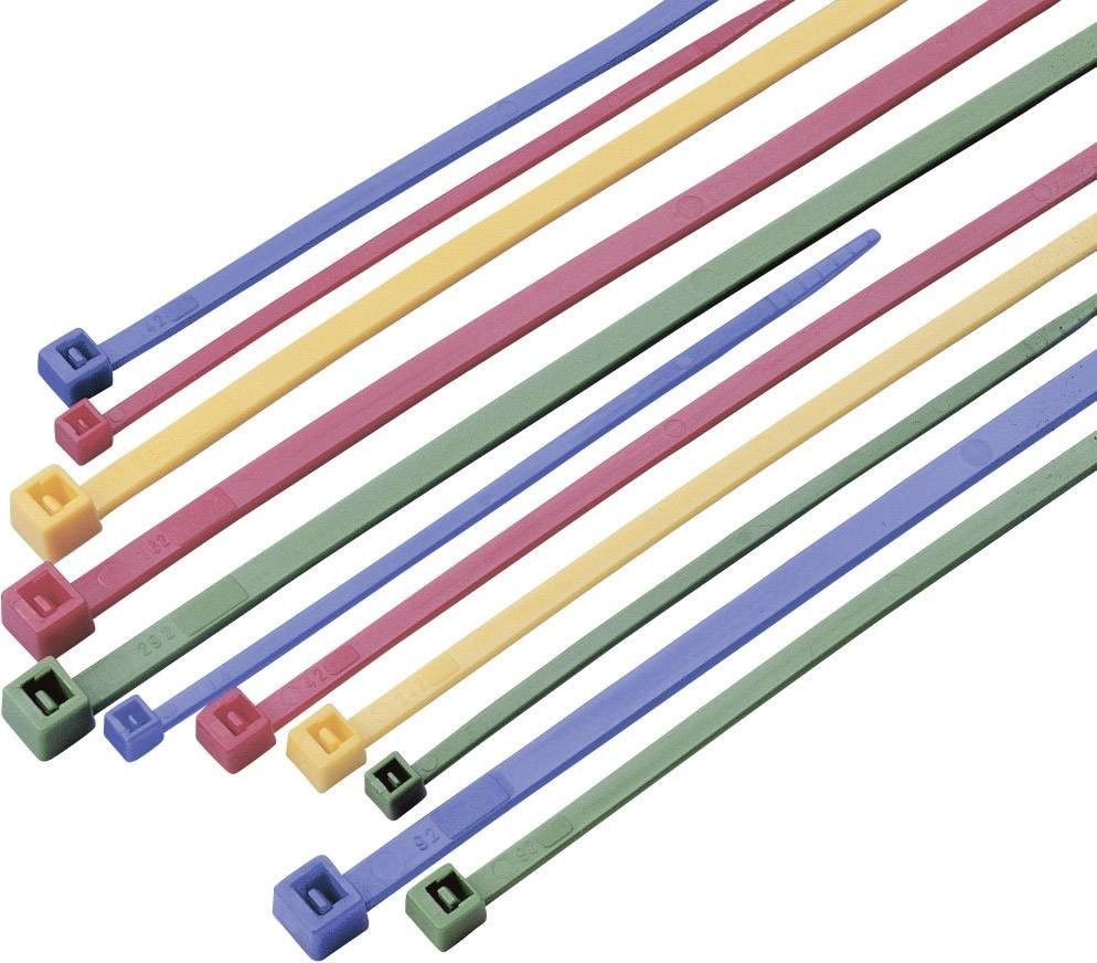 TRU COMPONENTS 1570835  sada stahovacích pásek 100 mm, 200 mm, 300 mm 2.50 mm zelená, červená, modrá, žlutá  100 ks