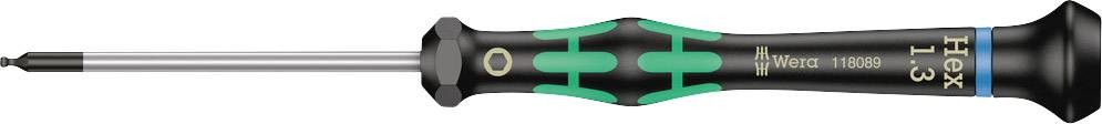 Wera 2052 pro elektroniku a jemnou mechaniku inbusový šroubovák Velikost klíče: 1.3 mm  Délka dříku: 60 mm