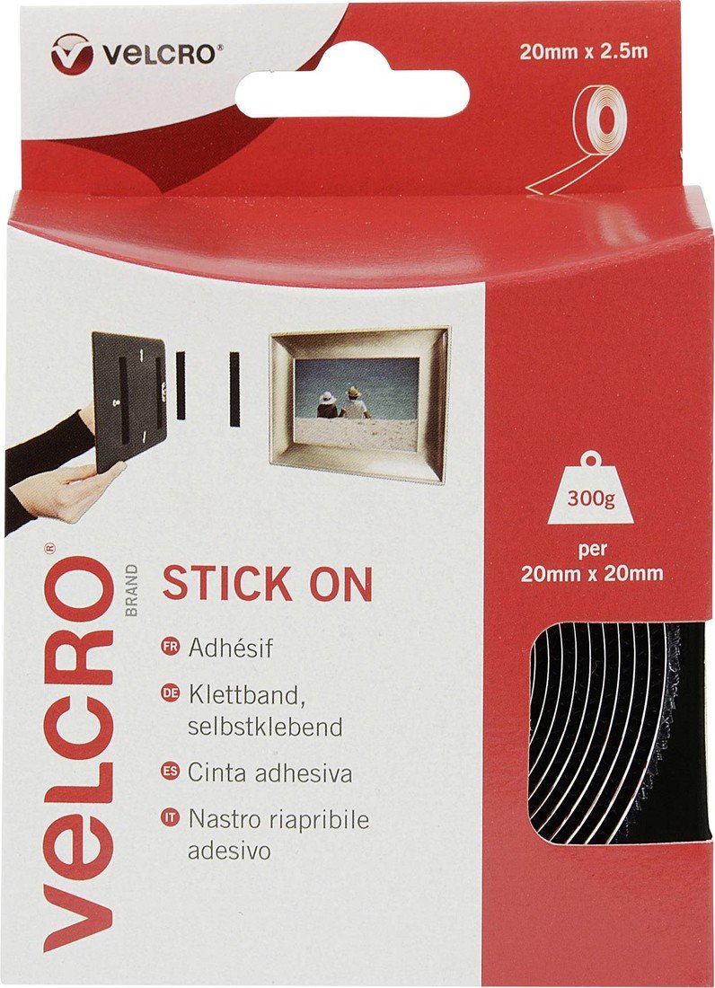 VELCRO® VEL-EC60215 pásek se suchým zipem lepicí háčková a flaušová část (d x š) 2500 mm x 20 mm černá 2.5 m