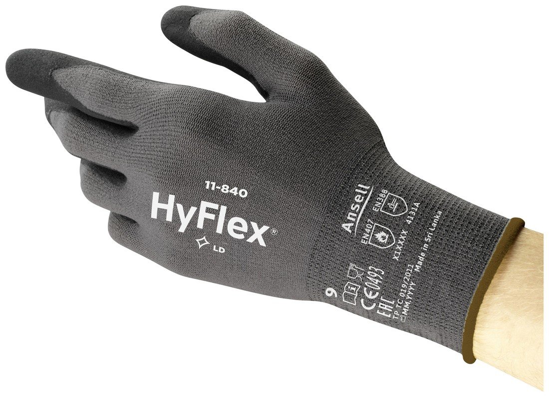 Ansell HyFlex® 11840R070-1P nylon, Spandex® pracovní rukavice  Velikost rukavic: 7 EN 388:2016, EN 420-2003, EN 407:2020, EN 388-2003, EN ISO 21420:2020, EN 407-04  1 pár