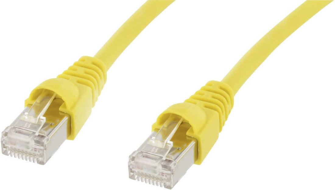 Telegärtner L00000A0085 RJ45 síťové kabely, propojovací kabely CAT 6A S/FTP 1.00 m žlutá samozhášecí, s ochranou, samozhášecí, bez halogenů, UL certifikace 1 ks