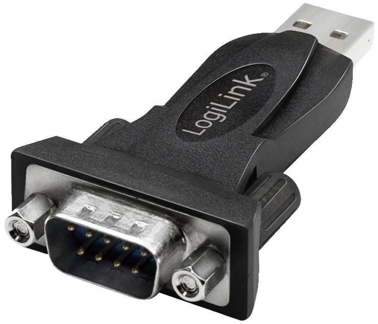 LogiLink sériový adaptér [1x USB 2.0 zástrčka A - 1x RS232 zástrčka ]  černá