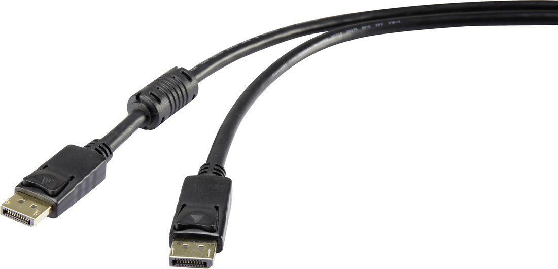 Renkforce DisplayPort kabel Konektor DisplayPort, Konektor DisplayPort 1.80 m černá RF-4212201 pozlacené kontakty, s feritovým jádrem Kabel DisplayPort