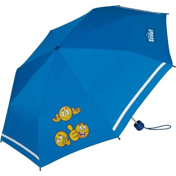 SCOUT EMOJI Dětský skládací deštník, modrá, velikost UNI