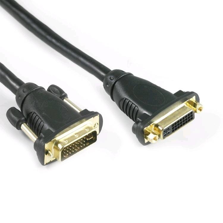 Lyndahl DVI kabel DVI-I 24 plus 5pól. Zástrčka, DVI-I 24 plus 5pól. zásuvka 1.5 m černá LKDVFM29015  DVI kabel