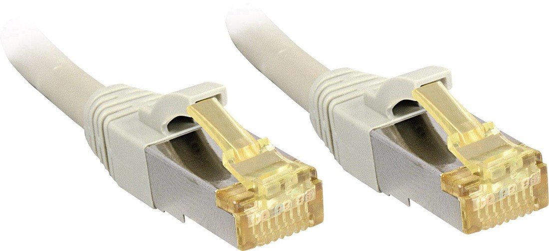 LINDY 47266 RJ45 síťové kabely, propojovací kabely CAT 6a (surový kabel CAT 7)  S/FTP 5.00 m šedá s ochranou 1 ks