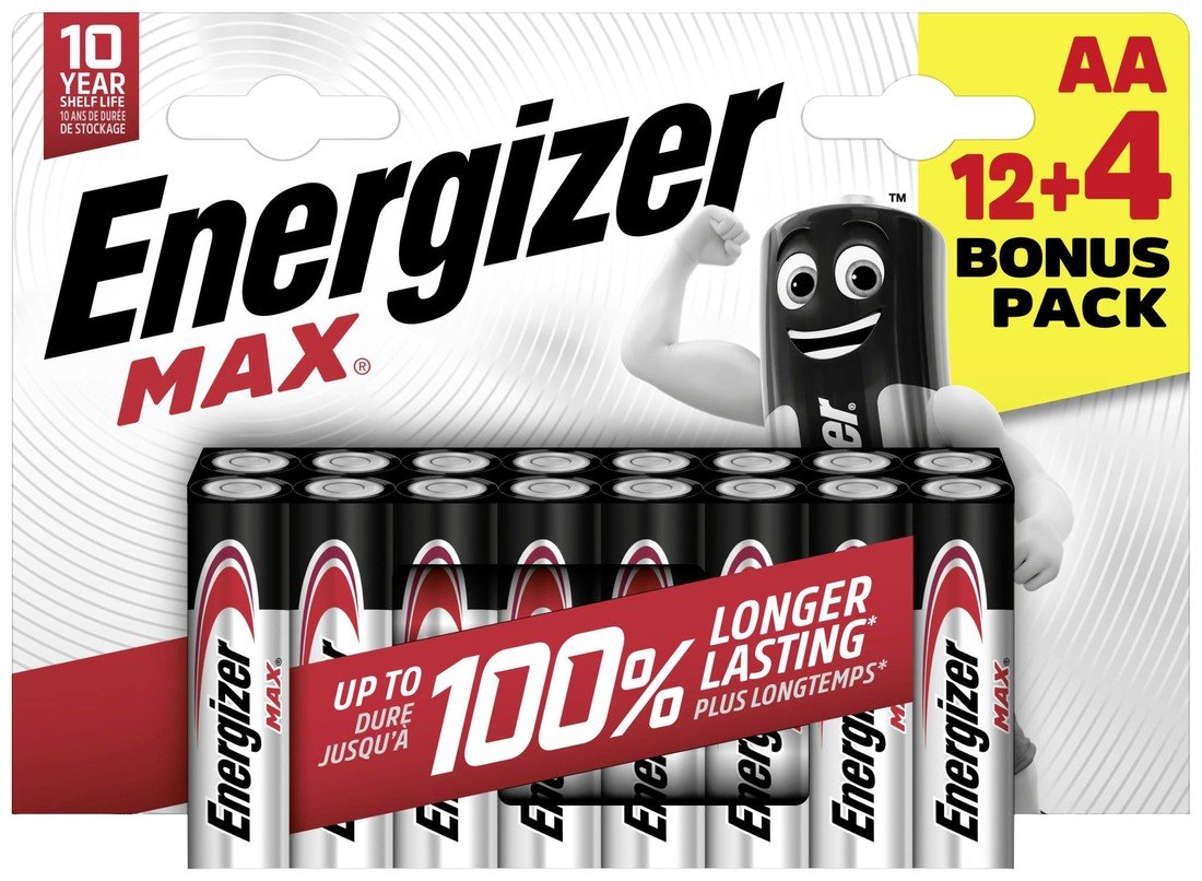 Energizer Max tužková baterie AA alkalicko-manganová  1.5 V 16 ks