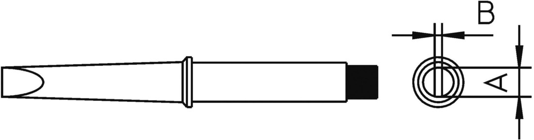 Weller 4CT5C7-1 pájecí hrot dlátový, rovný Velikost hrotů 3.2 mm  Obsahuje 1 ks