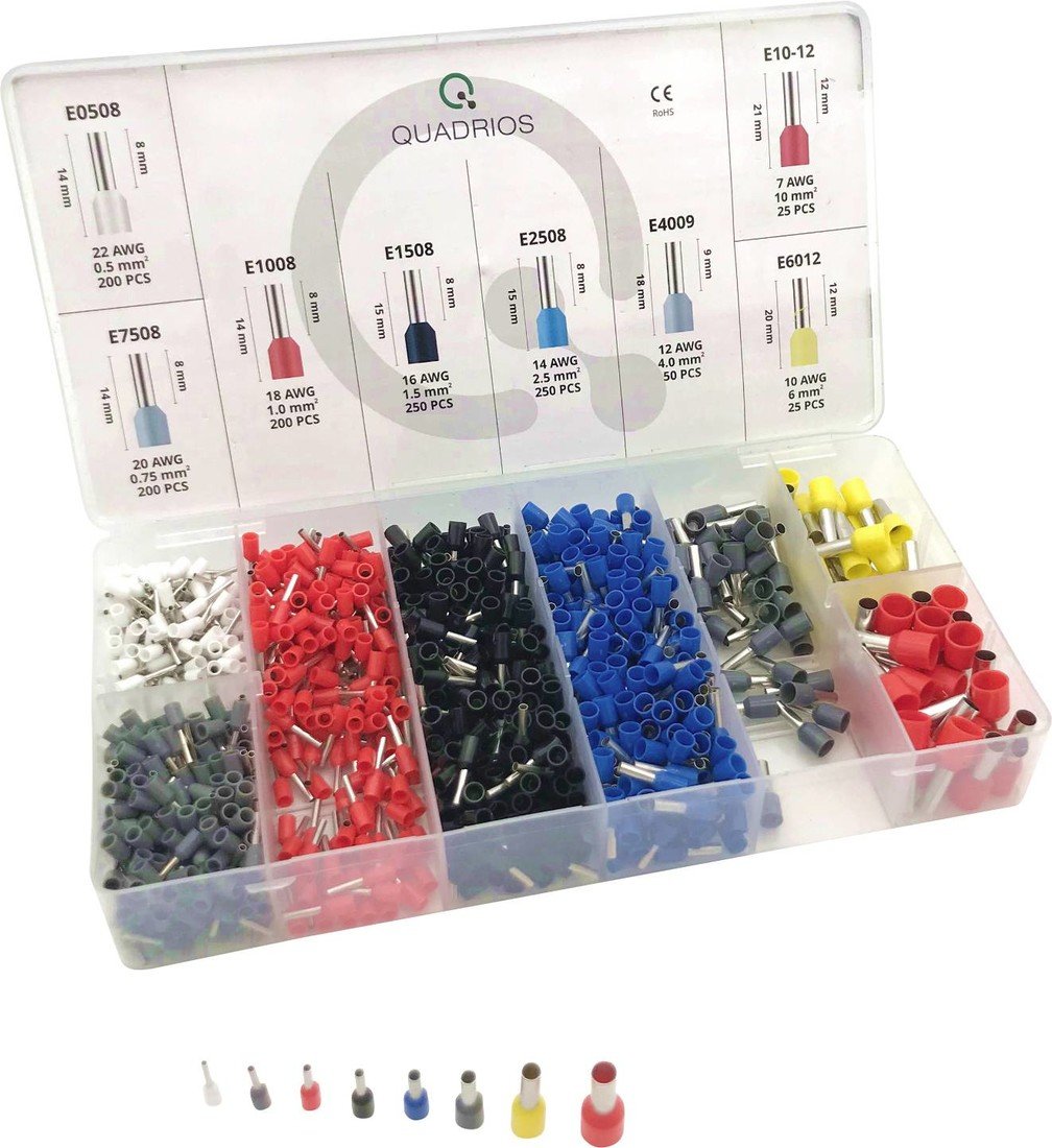 Quadrios 2011C405 sada dutinek  částečná izolace vícebarevná 1200 ks