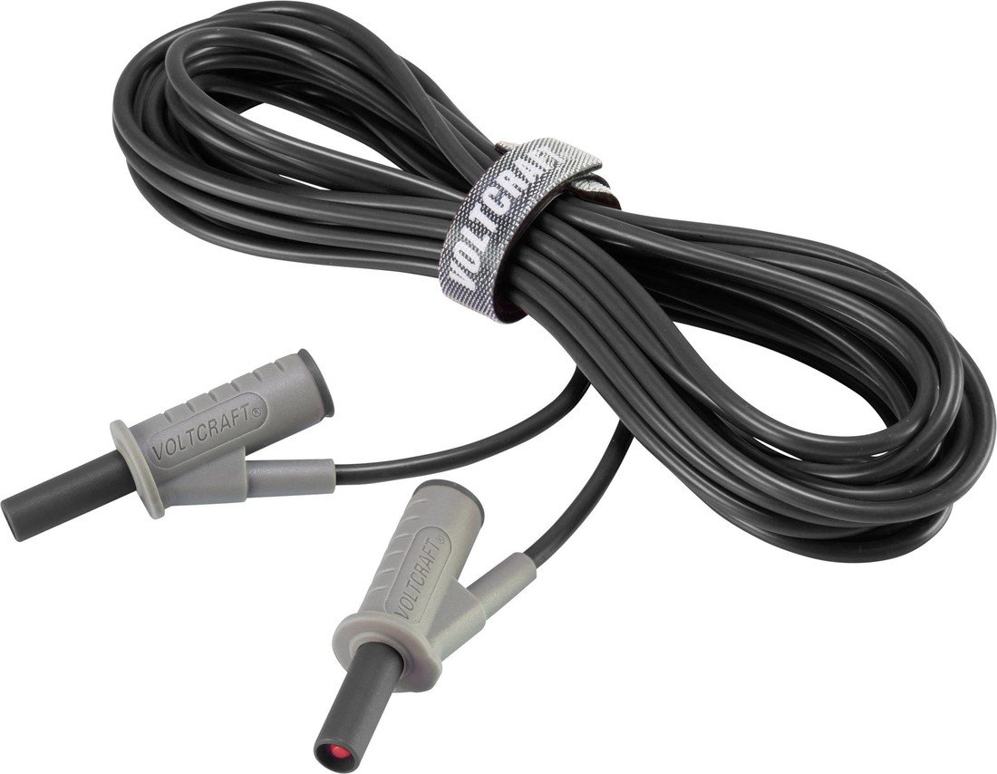 Velmi ohebné bezpečnostní měřicí kabely [lamelová zástrčka 4 mm - lamelová zástrčka 4 mm] 5.00 m;černá;MSB-501 10 A