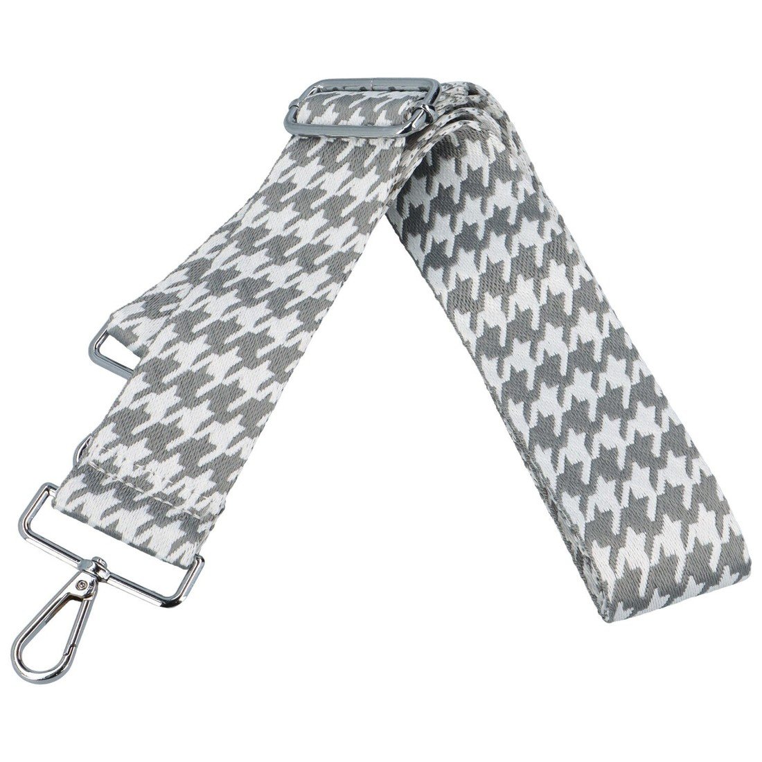 Náhradní dámský látkový popruh Nataša Kohoutí stopa, šedá - bílá