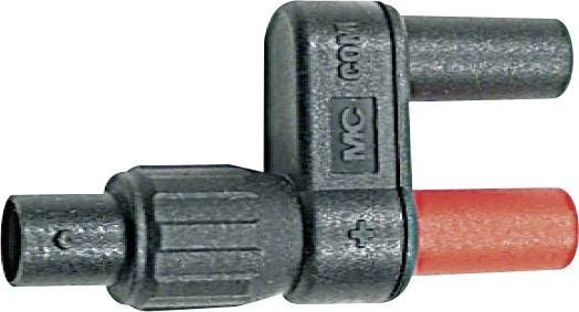 Stäubli XF-BB/4 měřicí adaptér, BNC zásuvka - zásuvka 4 mm, ochrana proti nechtěnému dotyku, černá, červená