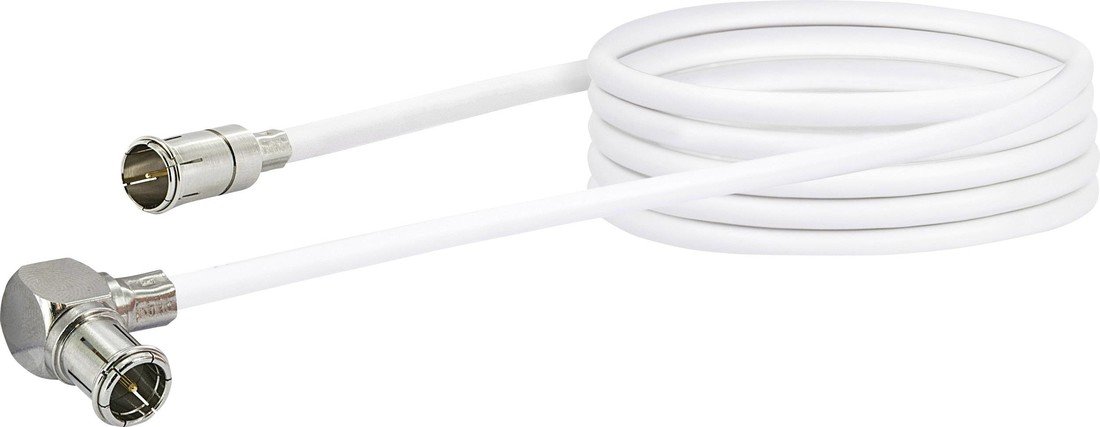 Schwaiger antény kabel [1x F rychlozástrčka - 1x Mini-DAT zástrčka] 1.50 m 90 dB  bílá