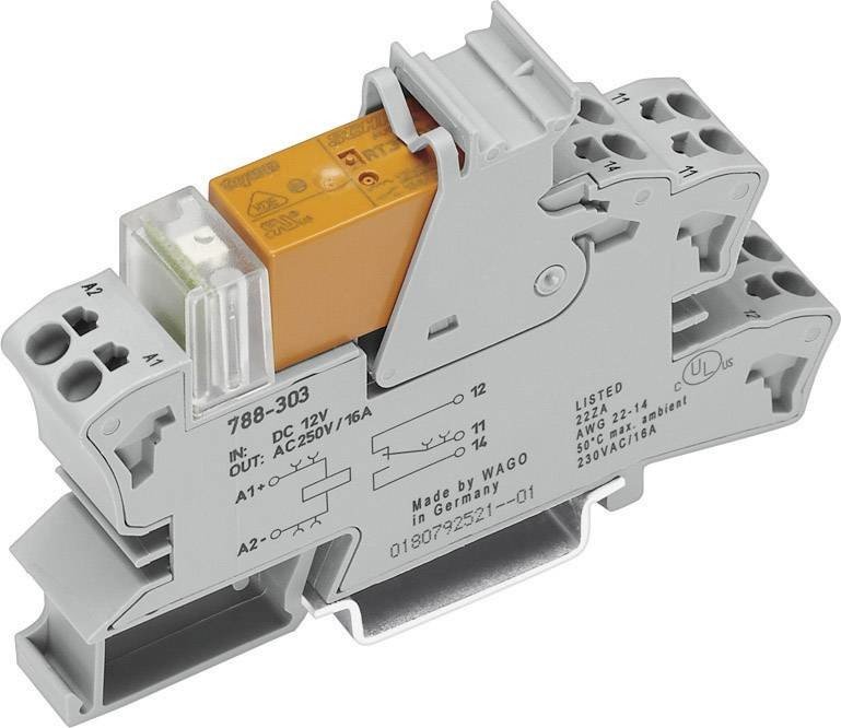 WAGO 788-512 reléový modul Jmenovité napětí: 24 V/AC Spínací proud (max.): 8 A 2 přepínací kontakty  1 ks