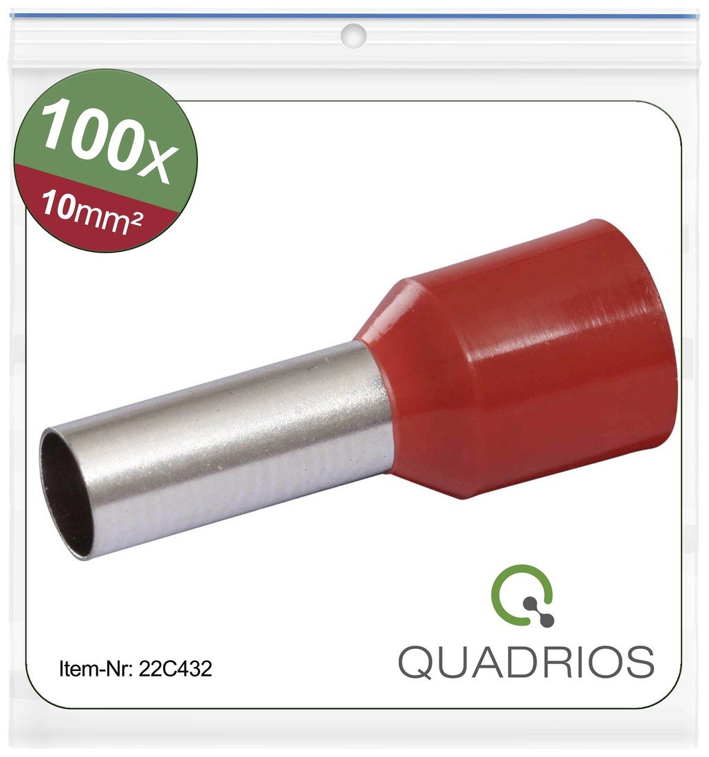 Quadrios 22C432 dutinka 10 mm² částečná izolace červená 1 sada
