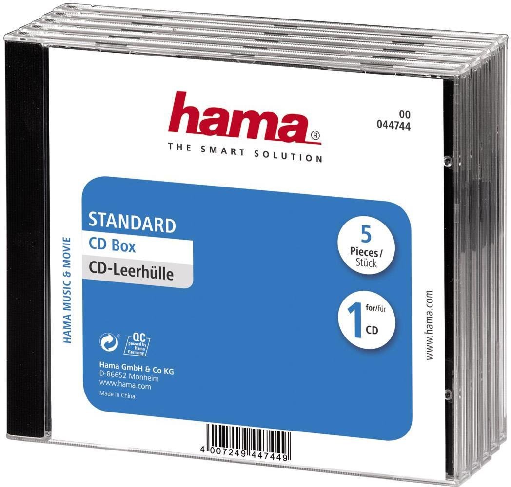 Hama  obal na CD 1 CD/DVD/Blu-Ray polystyren transparentní, černá 5 ks (š x v x h) 140 x 125 x 10.4 mm 00044744