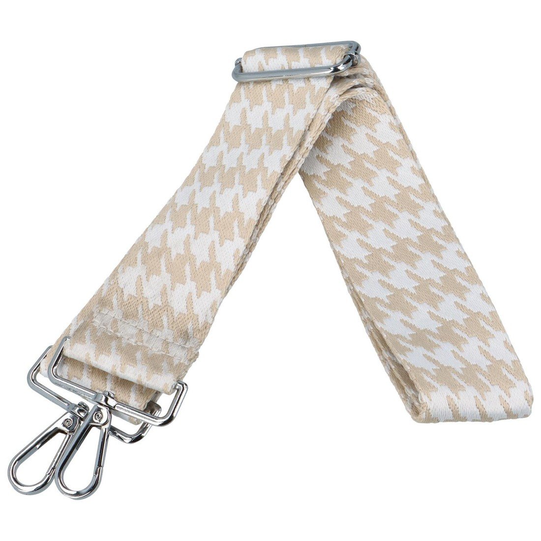 Náhradní dámský látkový popruh Nataša Kohoutí stopa, béžová - bílá