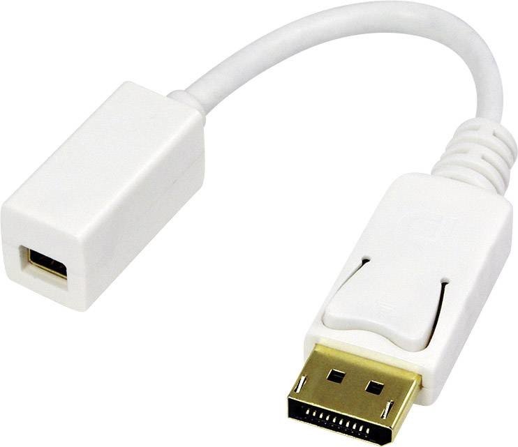 LogiLink CV0040 DisplayPort adaptér [1x zástrčka DisplayPort - 1x mini DisplaPort zásuvka] bílá pozlacené kontakty 15.00 cm