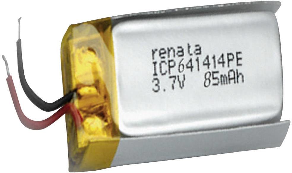 Renata ICP641414PE speciální akumulátor Prismatisch  s kabelem Li-Pol 3.7 V 85 mAh