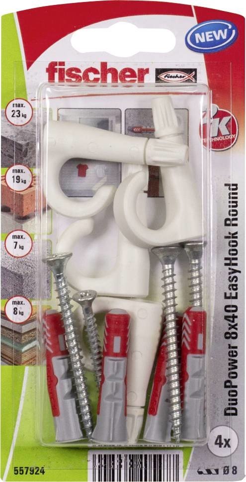 Fischer DuoPower 8x40 EasyHook Round K (4) souprava hmoždinek   557924 1 sada