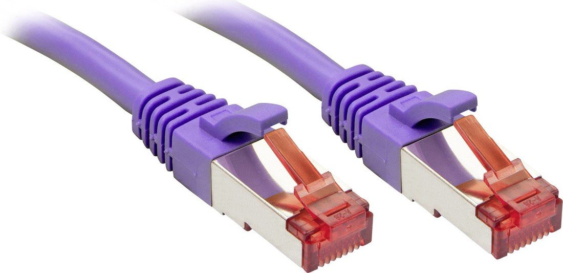 LINDY 47824 RJ45 síťové kabely, propojovací kabely CAT 6 S/FTP 2.00 m fialová s ochranou 1 ks